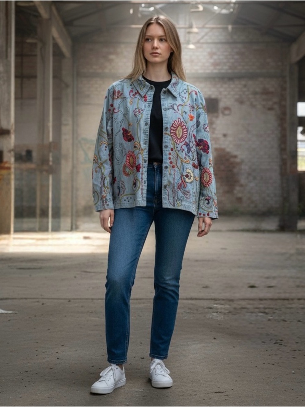 Chicos Embroidered Jacket